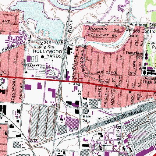 Topographic Map of Greater First Baptist Church, TN