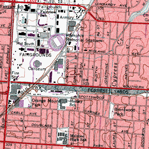 Topographic Map of Greater Hope Baptist Church, TN