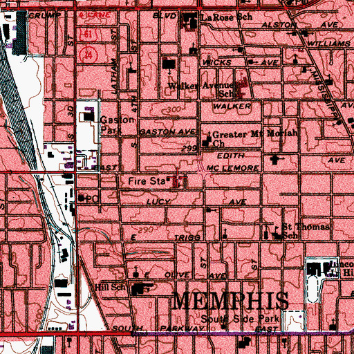 Topographic Map of Greater Pine Hill Missionary Baptist Church, TN