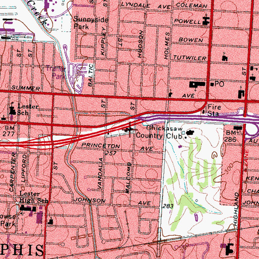 Topographic Map of Greater Pleasant Hill Baptist Church, TN