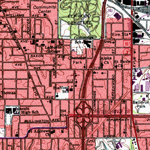 Topographic Map of Greater Prospect Missionary Baptist Church, TN