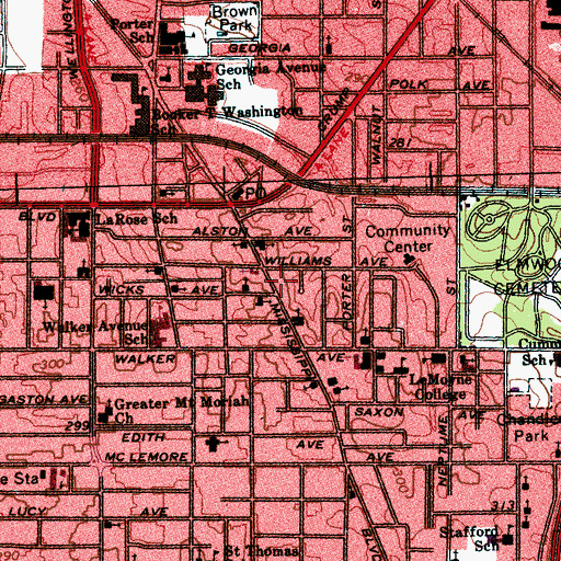 Topographic Map of Greater Pure in Heart Baptist Church, TN