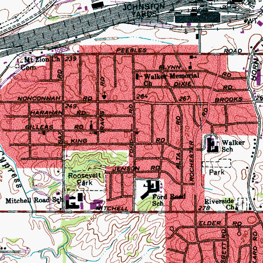 Topographic Map of Greater Southside Missionary Baptist Church, TN