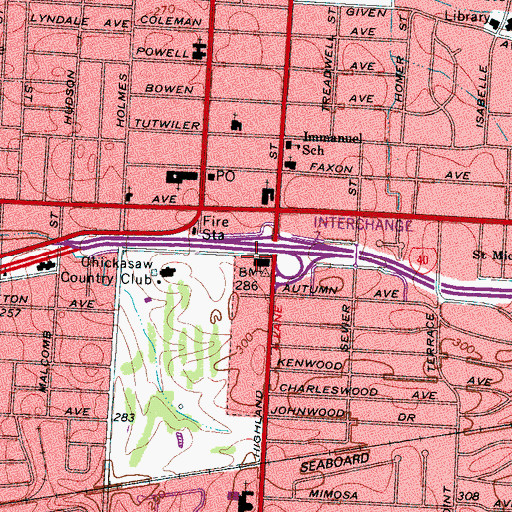 Topographic Map of Greek Orthodox Church of the Annunciation, TN