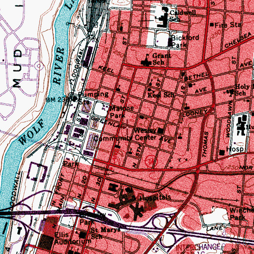 Topographic Map of Greenlaw Park, TN