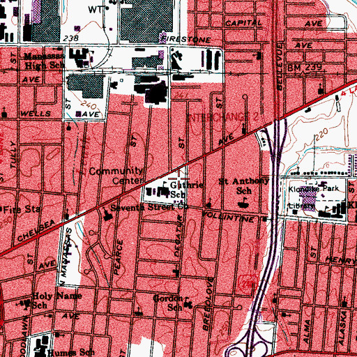 Topographic Map of Guthrie Park, TN