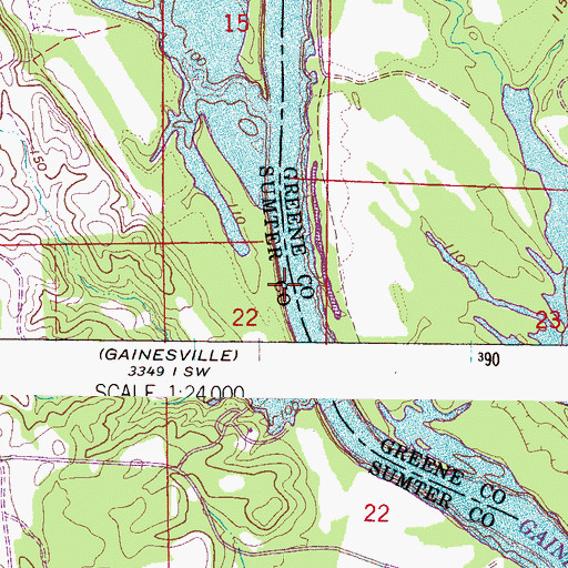 Topographic Map of Hicks Bar, AL