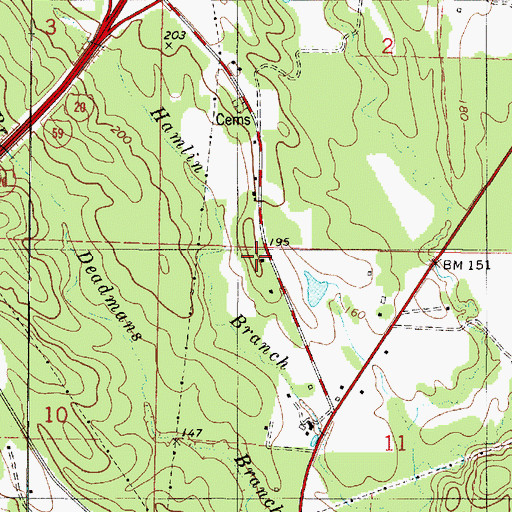 Topographic Map of Highway School (historical), AL