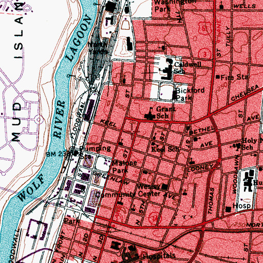 Topographic Map of Holy Chapel Baptist Church, TN