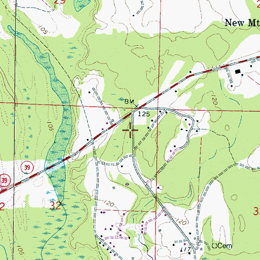 Topographic Map of Hill Cemetery, AL