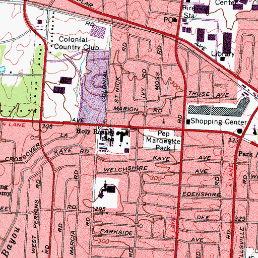 Topographic Map of Holy Rosary Catholic Church, TN