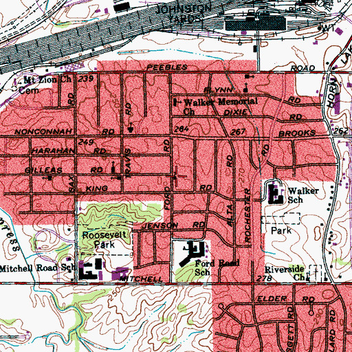 Topographic Map of Holy Temple Church, TN