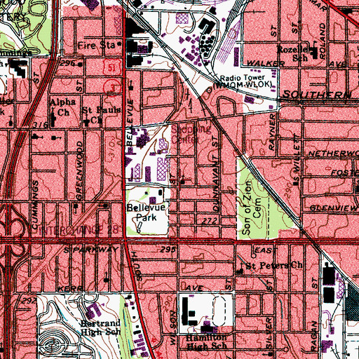Topographic Map of Holy Temple Church of God in Christ, TN