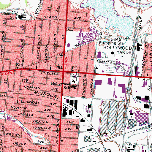 Topographic Map of Hollywood Community Center, TN