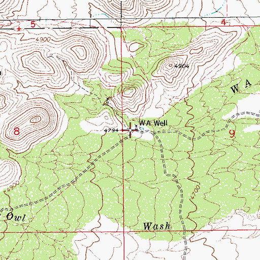 Topographic Map of W A Well, AZ