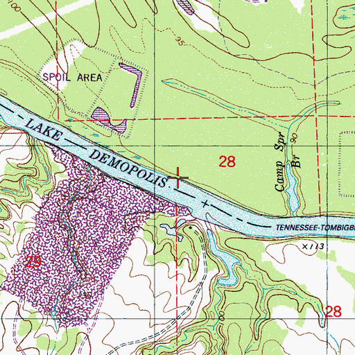 Topographic Map of Hillmans Island (historical), AL