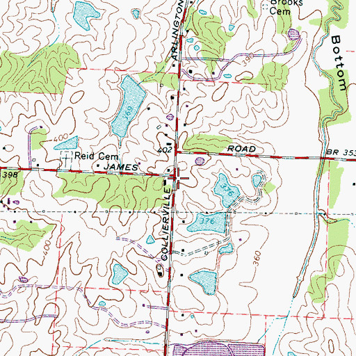 Topographic Map of James School (historical), TN