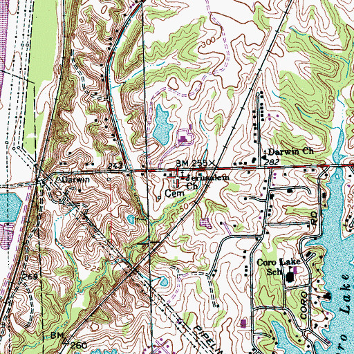 Topographic Map of Jerusalem Cemetery, TN