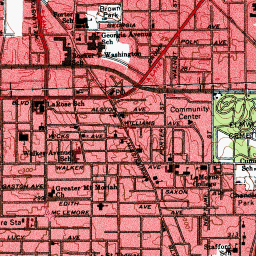 Topographic Map of Jerusalem Chapel, TN