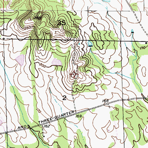 Topographic Map of Hohenlinden Plantation (historical), AL
