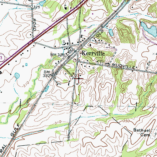 Topographic Map of Kerrville Presbyterian Church, TN