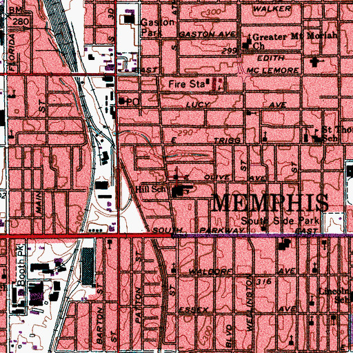 Topographic Map of King Solomon Missionary Baptist Church, TN