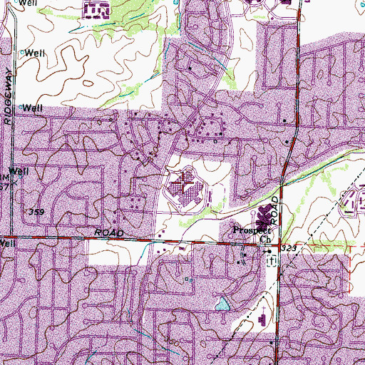 Topographic Map of Kirby High School, TN