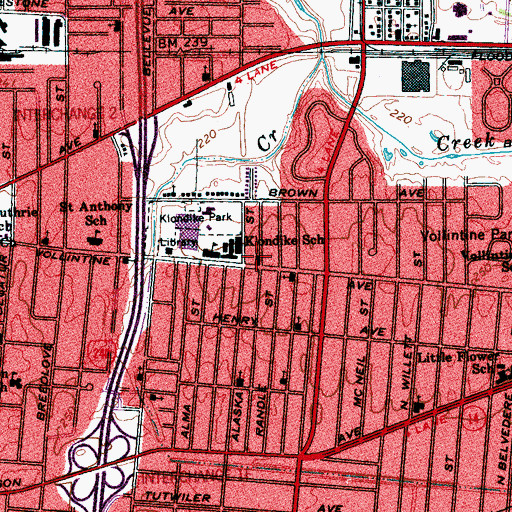 Topographic Map of Klondike Church of Christ, TN