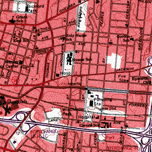 Topographic Map of Old Landmark Missionary Baptist Church, TN