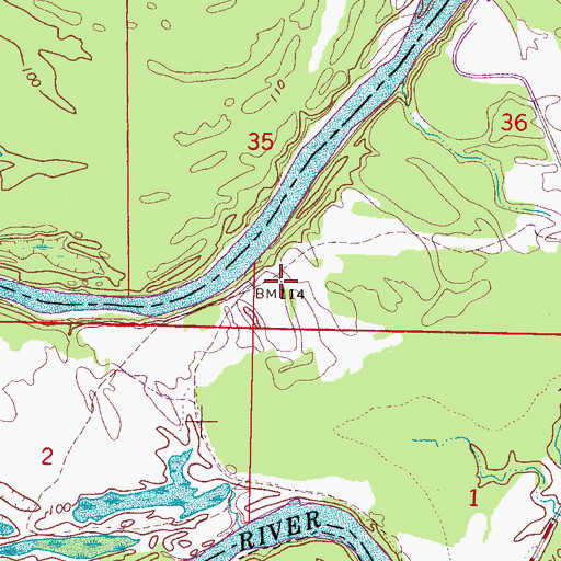 Topographic Map of Holts Bar, AL