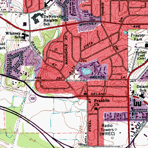 Topographic Map of Lazarov Park, TN