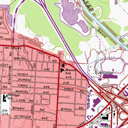 Topographic Map of Leaclair Baptist Church, TN