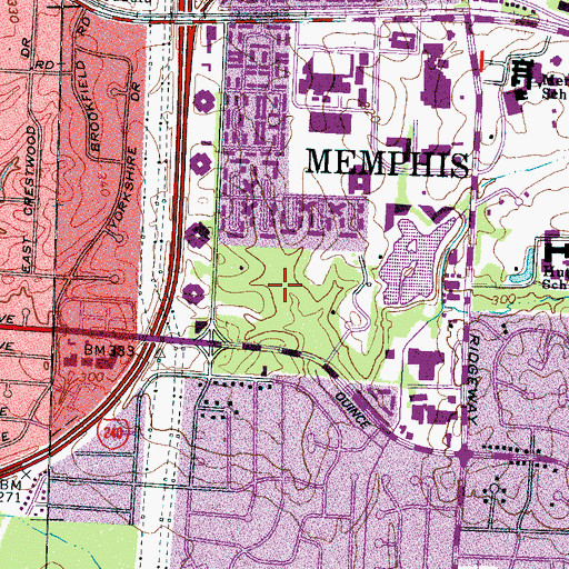 Topographic Map of Lichterman Park, TN