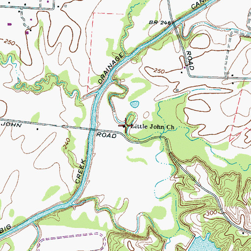 Topographic Map of Little John Missionary Baptist Church, TN