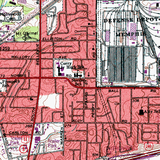 Topographic Map of Little Rock Baptist Church, TN