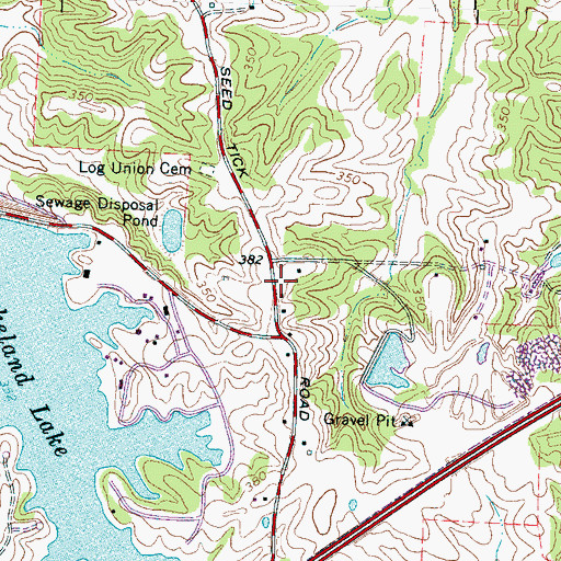 Topographic Map of Log Union Church (historical), TN