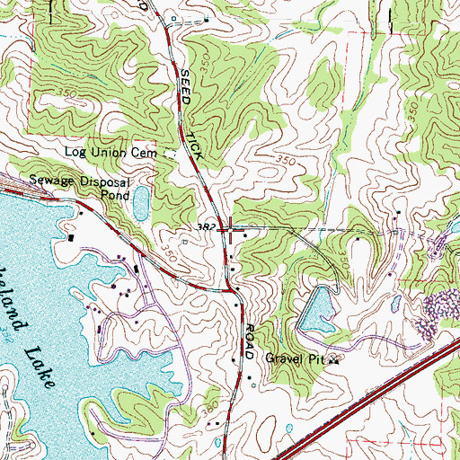 Topographic Map of Log Union School (historical), TN