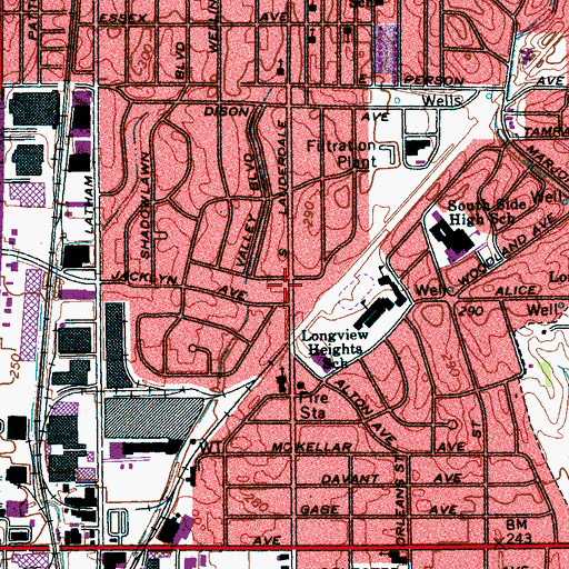 Topographic Map of Longview Community Holiness Church, TN