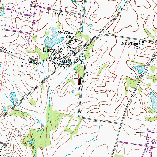 Topographic Map of Lucy Elementary School, TN
