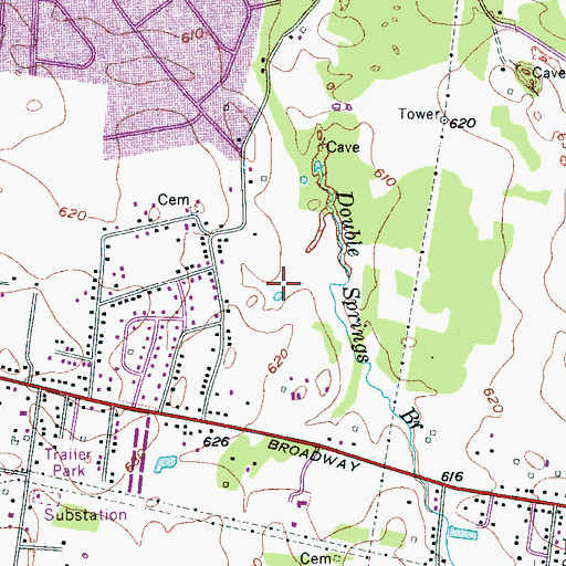 Topographic Map of State of Tennessee, TN