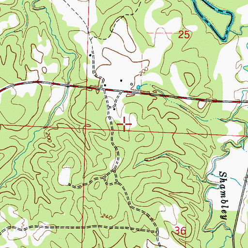 Topographic Map of Hughes Cemetery, AL
