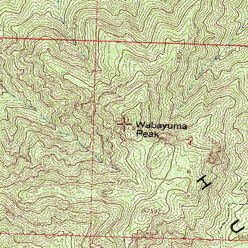 Topographic Map of Wabayuma Peak, AZ