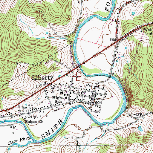 Topographic Map of District 2 (historical), TN