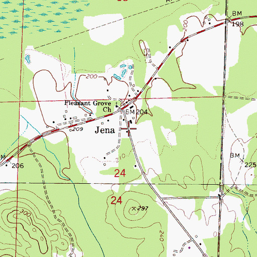 Topographic Map of Jena School (historical), AL