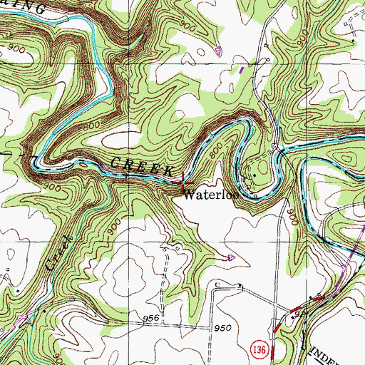 Topographic Map of Spring Creek State Scenic River, TN