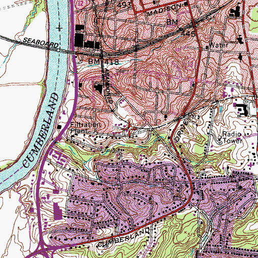 Topographic Map of District 12 (historical), TN