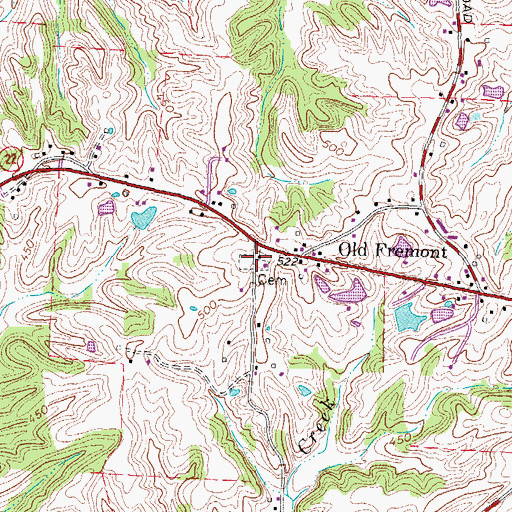 Topographic Map of Fremont Church of Christ, TN