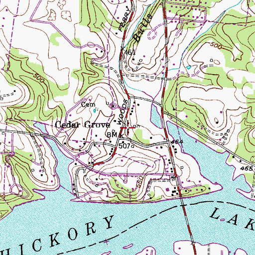 Topographic Map of Cedar Grove Missionary Baptist Church, TN