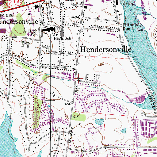 Topographic Map of First Assembly of God Church, TN