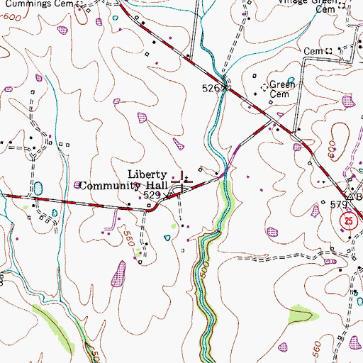 Topographic Map of Liberty United Methodist Church, TN